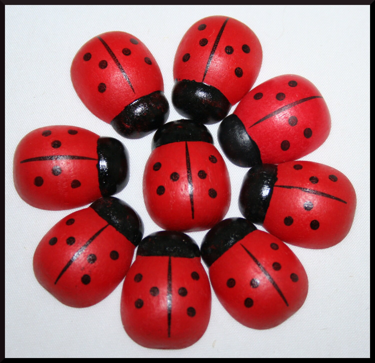 25 Wood Ladybugs DIY Ladybugs Ladybug Charms Scrapbooking Etsy
