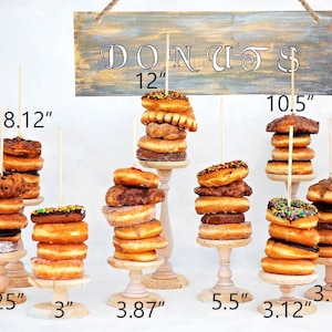 QTY 1 Donut Stand, Wedding Doughnut Stands, Doughnut holder, Donut Stand, Doughnut Party, Doughnut Wall, Breakfast Bar, Bagel Stand image 1