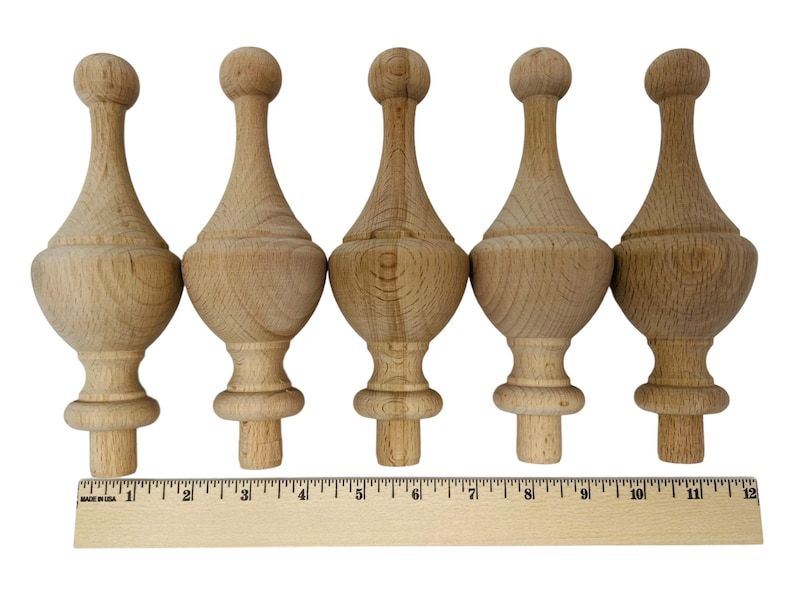 Versatile Wooden Finial Unfinished Maple Material Multiple Usage Applications Furniture Topper Element Curtain Rod End Cap Bedpost Decoration Piece Jar Lid Cover DIY Project Supply Premium Construction Quality Smooth Surface Texture Ready
