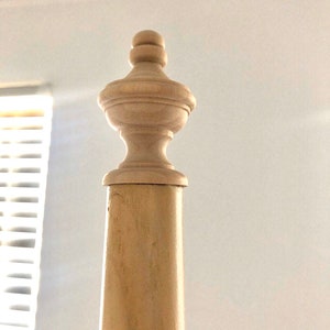 QTY 1 Natural Wood Finials,Jar Tops, Wood Finials, Decorative Accents, Wood Finial Furniture, Decorative Pieces, Curtain Rod, Dowel Finials image 5