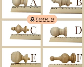 Wooden Finials Decorative Accents Wood Finial Furniture Curtain Rod Finials Small Wood Finial Chair Fireplace Finial Stairway Finials