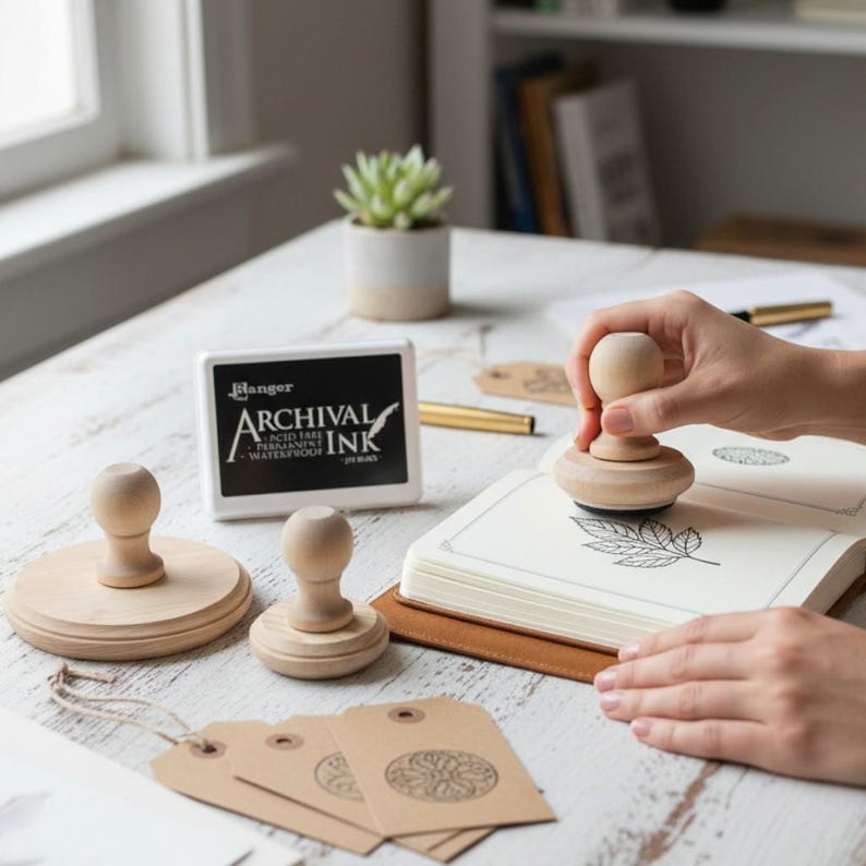 Mount for Stamp Blank Large Rubber Stamp Block Add Your Own Stamp Wood ...
