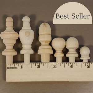 Remates de madera, tapas de frascos, remates de madera pequeños, extremos de cortinas, barras de cortinas, remates decorativos, remates de sillas, postes de cama, piezas para manualidades, bricolaje