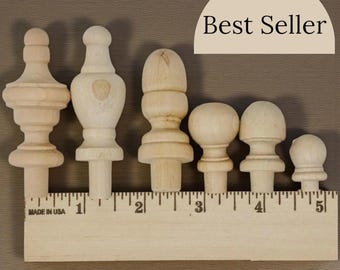 Remates de madera, tapas de frascos, remates de madera pequeños, extremos de cortinas, barras de cortinas, remates decorativos, remates de sillas, postes de cama, piezas para manualidades, bricolaje