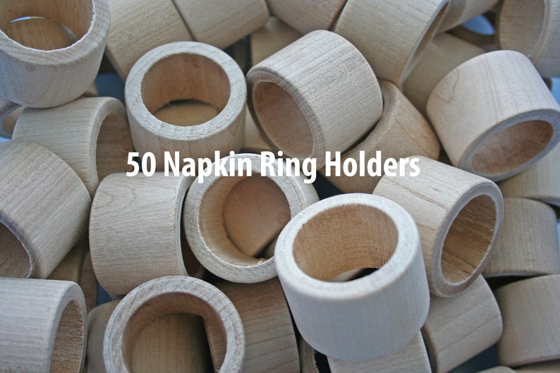 50 Smooth Wood Napkin Ring Holder Wedding Napkin Rings Etsy