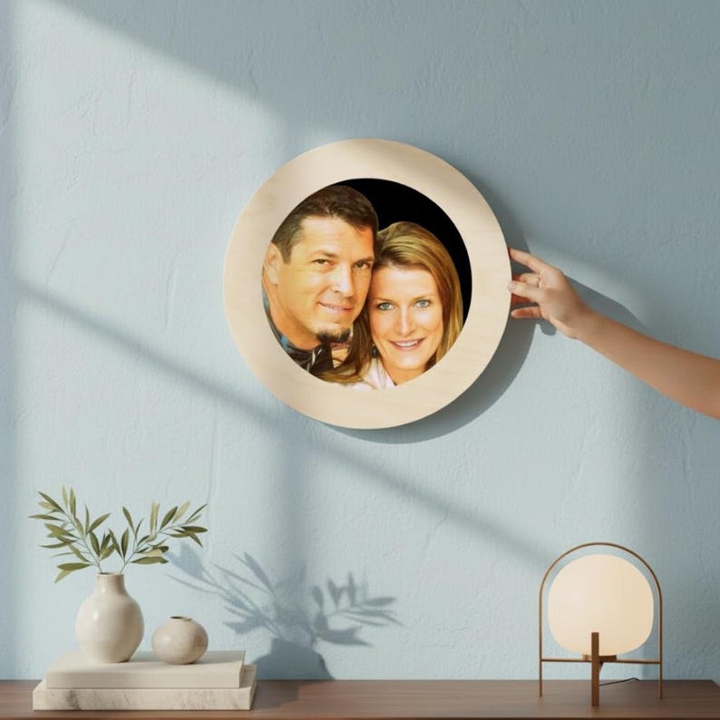 Custom Wood Ring Shape DIY Circles Frame Round Picture Frame Door Wreath Wood Craft Shapes Craft Ring DIY Frame Circle Ring 1/2 Inch Thick image 17