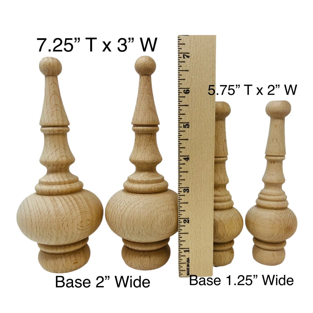 QTY 1 Wood Finials, Bedpost Finial, Chair Finial, Jar Tops, Curtain Rod