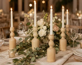 Pillar Candlestick Holder Wedding Reception Decor Tall Pillar Candle Holders Table Decor Rustic Candlestick Centerpieces for Wedding Boho