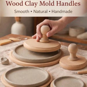 Mount for Clay Molds Wooden Clay Plate Molds with Handles Hand Building Pottery Tools for Ceramic Plates & Slab Work 4 Sizes Available