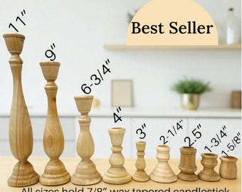 Natural Wooden Candlestick Holders DIY Craft Candle Holders Rustic Wedding Centerpieces Farmhouse Table Décor Wedding Decor Table Setting