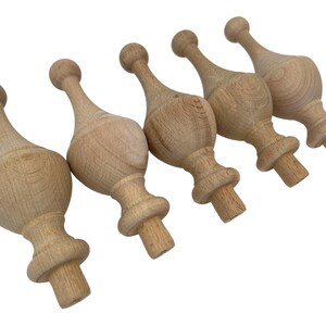 Unfinished Maple Finial Wood Craft Supply Kit Furniture Curtain Treatment Rod End Chair Large Bedpost Topper Decoration Jar Top Home Accent image 13