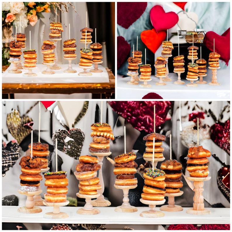 QTY 1 Donut Stand, Wedding Doughnut Stands, Doughnut holder, Donut Stand, Doughnut Party, Doughnut Wall, Breakfast Bar, Bagel Stand image 10