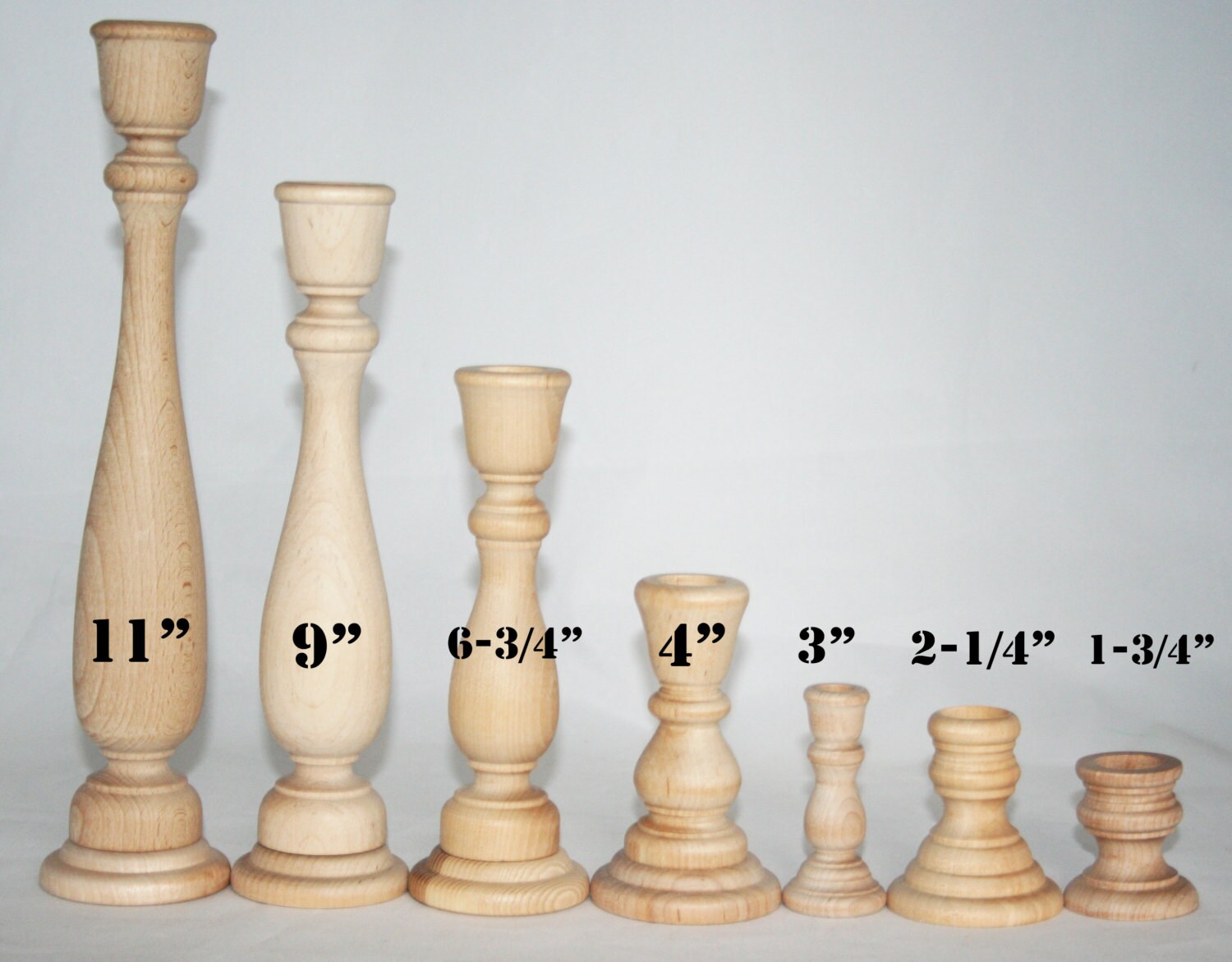 Unfinished Wood Candlestick Holders DIY Wedding Accents Home