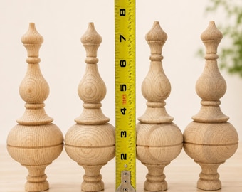 Wood Finials Bedpost 8" Tall Finial Chair Finial Curtain Rod Ends Furniture Finial Bedpost Tops Finial Post Holiday Ornaments Furniture Part