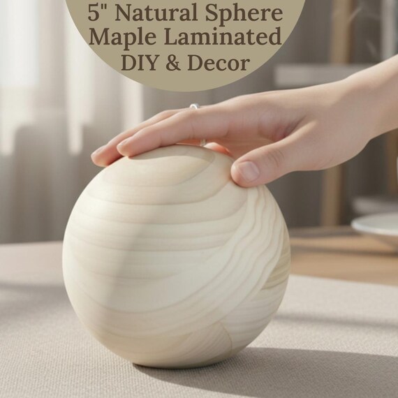 5" Maple Wood Balls Large Wooden Balls Game Pieces Craft Ball Solar System Large Wooden Balls Large Ball for DIY Crafts Sphere Bocce Balls