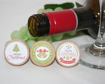 QTY 1- Christmas Stocking Wine Stoppers, Wine Corks, Holiday Wine Stopper, Christmas Wine, Christmas Gift, Stocking Stuffers, Gifts Under 10
