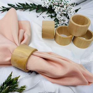 QTÉ 1 Porte-serviettes en bois naturel, Ronds de serviette de mariage, Porte-serviettes en bois brut, Ronds de serviette en bois à faire soi-même, Réglage de la table image 1