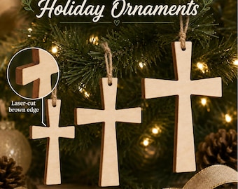Wooden Cross Ornament Craft Supplies Diy Crafts Natural Wood Cross Cutout Personalized Gifts Religious Decor Church Crafts Custom Projects