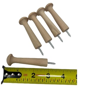3&quot; Shaker Pegs With Screw Size #10, Coat Hanger, DIY Shaker Peg Rack, Jewelry Hanger,Doll Clothes Hanger, Birch Wood, Jacket Rack