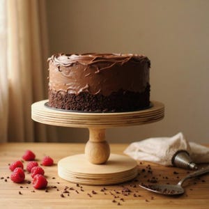 Natural Wood Cake Stand  6&quot; 8&quot; or 10&quot; Round Display for Cakes Cupcakes Weddings Donuts Plants or Dessert Tables