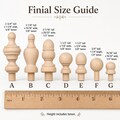 Wood Finials Jar Tops Wood Finials Small Finials Curtain Ends Curtain Rods Decorative Finials Chair Finials Bed Post Craft Parts DIY