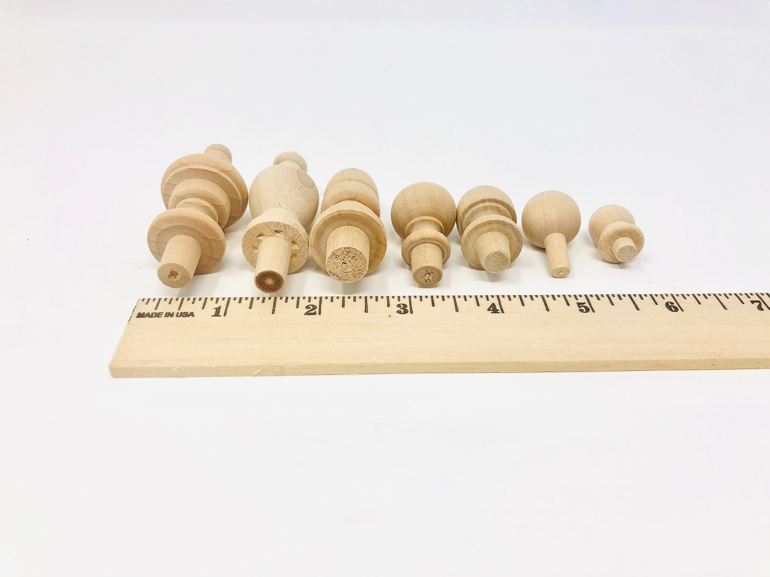 QTY 1 Natural Wood Finials Jar Tops Wood Finials Small Etsy