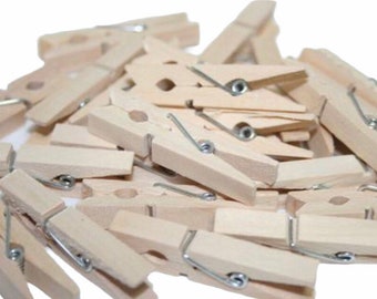 QTY 50- 1" or 1-3/4" Clothespins Natural Wood, Wedding Clothespins, Tiny Clothespins, Mini Clothespins, Baby Shower Clothespins,Clothes Pins