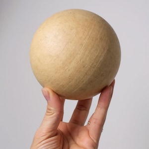 4" Large Craft Ball Beechwood 4” Wood Sphere DIY Crafts Home Decor Ball Educational Projects Wood Ball for Painting Crafting Meditation Ball