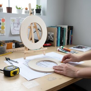 Custom Wood Ring Shape DIY Circles Frame Round Picture Frame Door Wreath Wood Craft Shapes Craft Ring DIY Frame Circle Ring 1/2 Inch Thick image 14