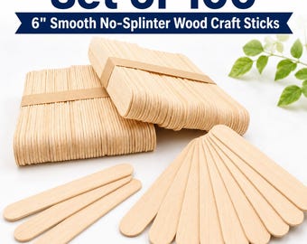 Craft Sticks Paddle Fan Stick Garden Markers Wood Natural Wood Craft Classroom  Fan Stick Paddle Handle Art Project Wood Sticks Set of 100