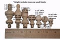QTY 1- Natural Wood Finials, Jar Tops, Wood Finials, Small Finials, Curtain Ends, Curtain Rods, Decorative Finials, Chair Finials, Bed Post