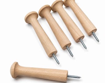 Perchero de madera con tornillo para colgar abrigos, guardarropa, joyas, bolsos, sombreros, riel de 3 pulgadas, con descuento por volumen
