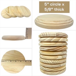 Unfinished Wood Circle Craft Blank Wooden Disc Home Decor Base Painting Sign Diy Supply Round Plaque Pine Material Smooth Sanded Five Inch