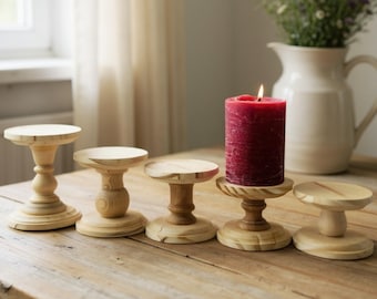 Wood Pillar Candlestick Holder Wedding Table Centerpiece DIY Candle Stand Rustic Wood Riser Home Decor Centerpiece Table Decor Mantel
