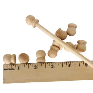 Wood Finial Caps Jar Tops Small Finials Curtain Ends Curtain Rod Decorative Finials Mini Chair Finials DIY Dowel End Caps