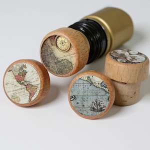 Weltkarte Weinverschluss Globe Weinstopper Alte Welt Reisegeschenk Kork Flaschenverschluss Party Favor House Warming Geschenkidee Wiederverwendbarer Stopper