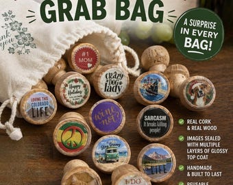 Wine Stopper Grab Bag Bulk Wine Stoppers 5-10 Bottle Stopper Wedding Wine Favor Cork Stopper Birthday Gift Party Favor Unique Gifts Host