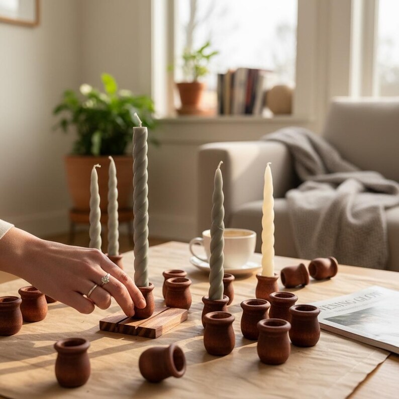 Wood Candle Holder Wedding Decor Wedding Accents Home Decor Candle Holder For Table Decor Wooden Wedding Centerpieces DIY Cake Table Riser image 18