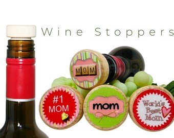 QTY 1- Mother, Aunt, Nana, God Mother Wine Stoppers, Family Gift, Mothers Day Gift, Wine Lover, Cork Stopper, Wedding Gift, Aunt Gift