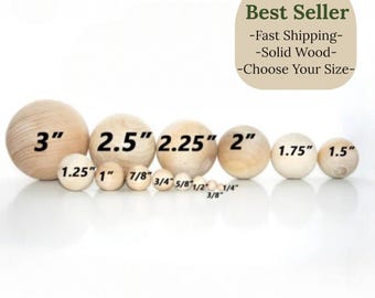 Solid Wooden Balls Various Sizes for Crafts Games and Waldorf Learning Solar System Projects Large Wood Balls Small Wooden Balls Gnome Nose