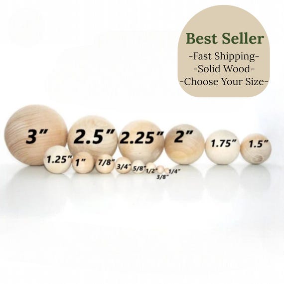 Solid Wooden Balls Various Sizes for Crafts Games and Waldorf Learning Solar System Projects Large Wood Balls Small Wooden Balls Gnome Nose