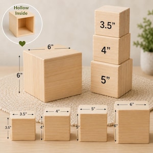 Wood Blocks Picture Blocks Wood Cubes Baby Shower Hollow Blocks Photo Memory Block Baby Name Blocks Baby Blocks Personalized Blocks Large