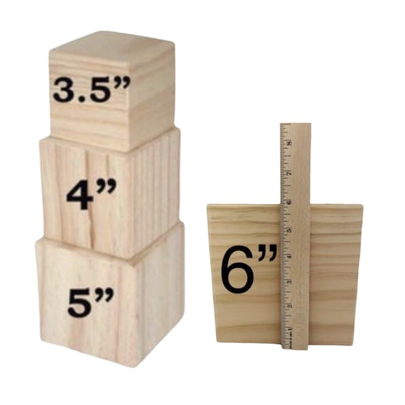 QTY 1 Large Wooden Blocks, Wood Blocks, Picture Blocks, Wood Cubes