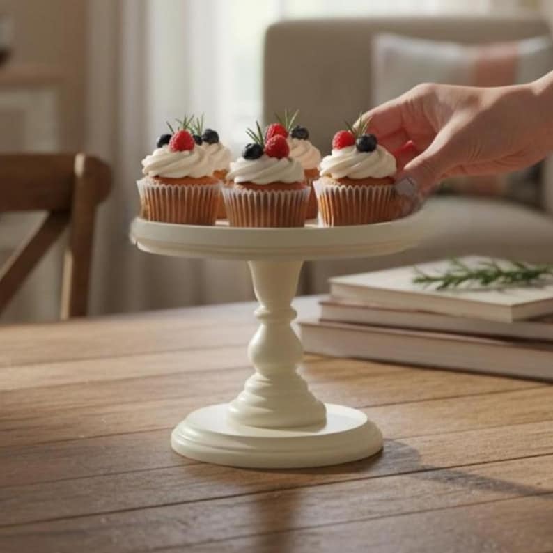 Small Cake Stand One Year Old Pics Cake Smash Birthday Party Cake Stand Modern Farmhouse Riser Home Decor Rustic Wooden Cake Stand for Baby image 10