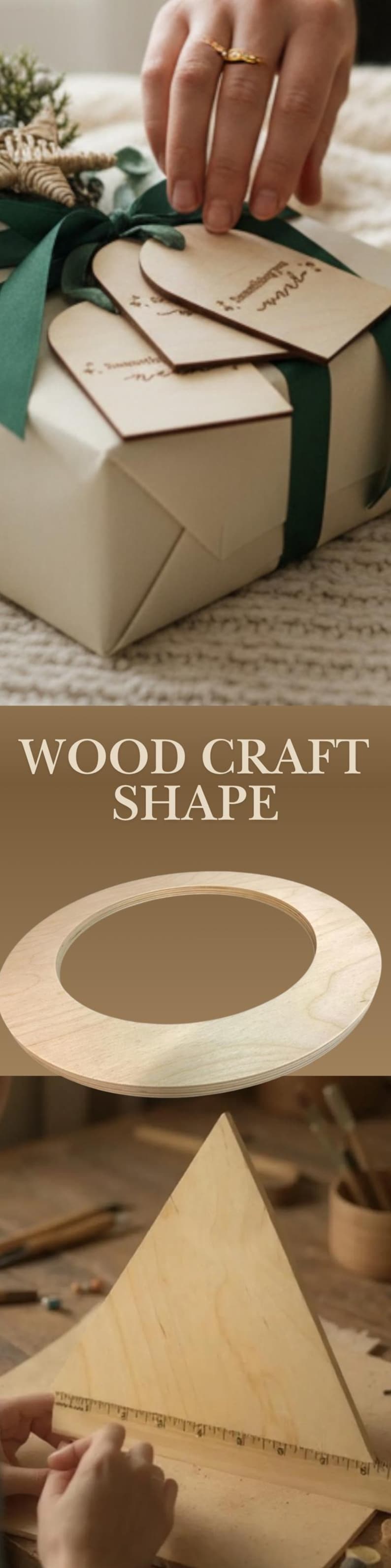 Puede incluir: Una forma artesanal de madera clara que presenta un dise&ntilde;o de anillo circular con un acabado suave de grano natural. El objeto se presenta como un recorte de madera circular y plano con una abertura central, mostrando la textura de la madera cruda.