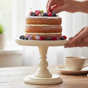 Small Cake Stand One Year Old Pics Cake Smash Birthday Party Cake Stand Modern Farmhouse Riser Home Decor Rustic Wooden Cake Stand for Baby Vintage White
