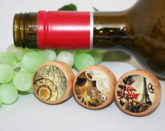 QTY 1- Autumn Fall Wine Stopper, Wine Stopper, Cork Stopper, Steampunk Stopper, Wine Cork, Wine Stopper Gift, Wine Lover Gift, Party Favor