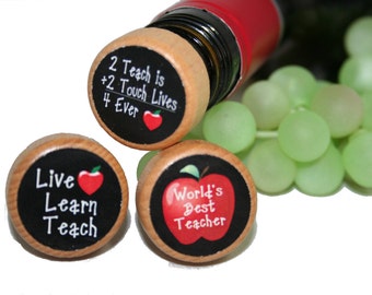 QTY 1- Teacher Wine Stopper, Wine Stopper, Cork Stopper, Stopper, Wine Cork, Teacher Gift, Wine Gift, Wine Basket, Teacher Appreciation Gift