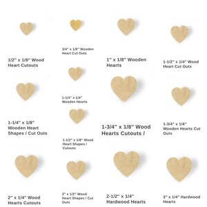 QTY 1 Various Sizes Natural Wooden Hearts Wedding Guest Book Signing, Wedding Decor, DIY Wedding Favors, Wedding Hearts, Valentine Hearts image 8