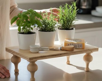 Houten tafel verhoger badkamer toonbank stand display sokkel onafgewerkt houten platform keuken decor boerderij stijl rustiek ontwerp bruiloft